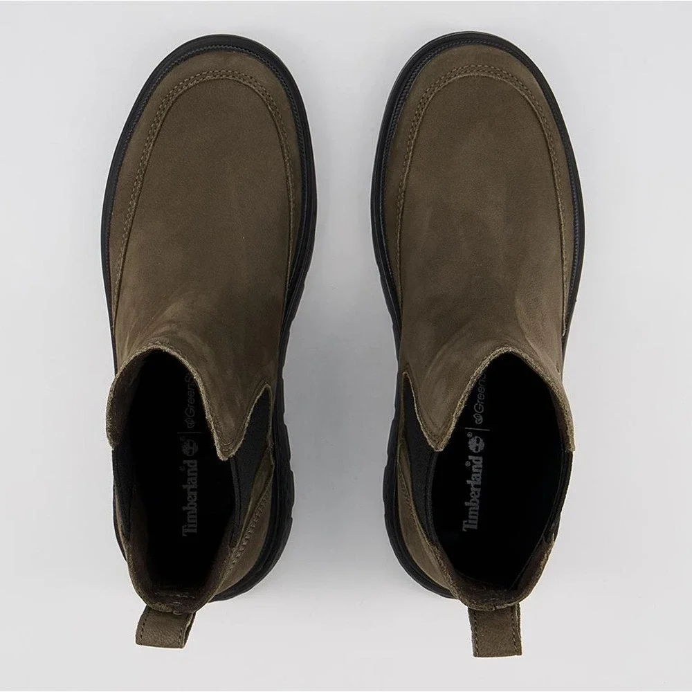 Timberland New Size‎ 9.5 Greenstride Ray City Pull On Chelsea Boots Olive Nubuck